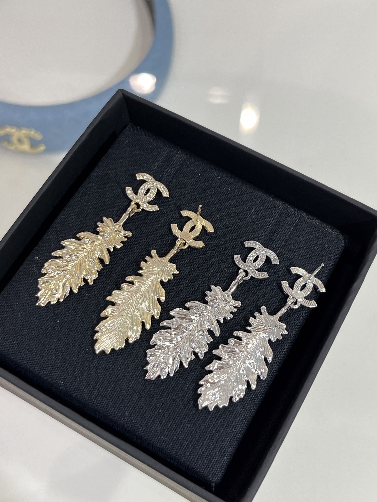 Chanel Coco Feather Dangle Earrings - Original Replica Club