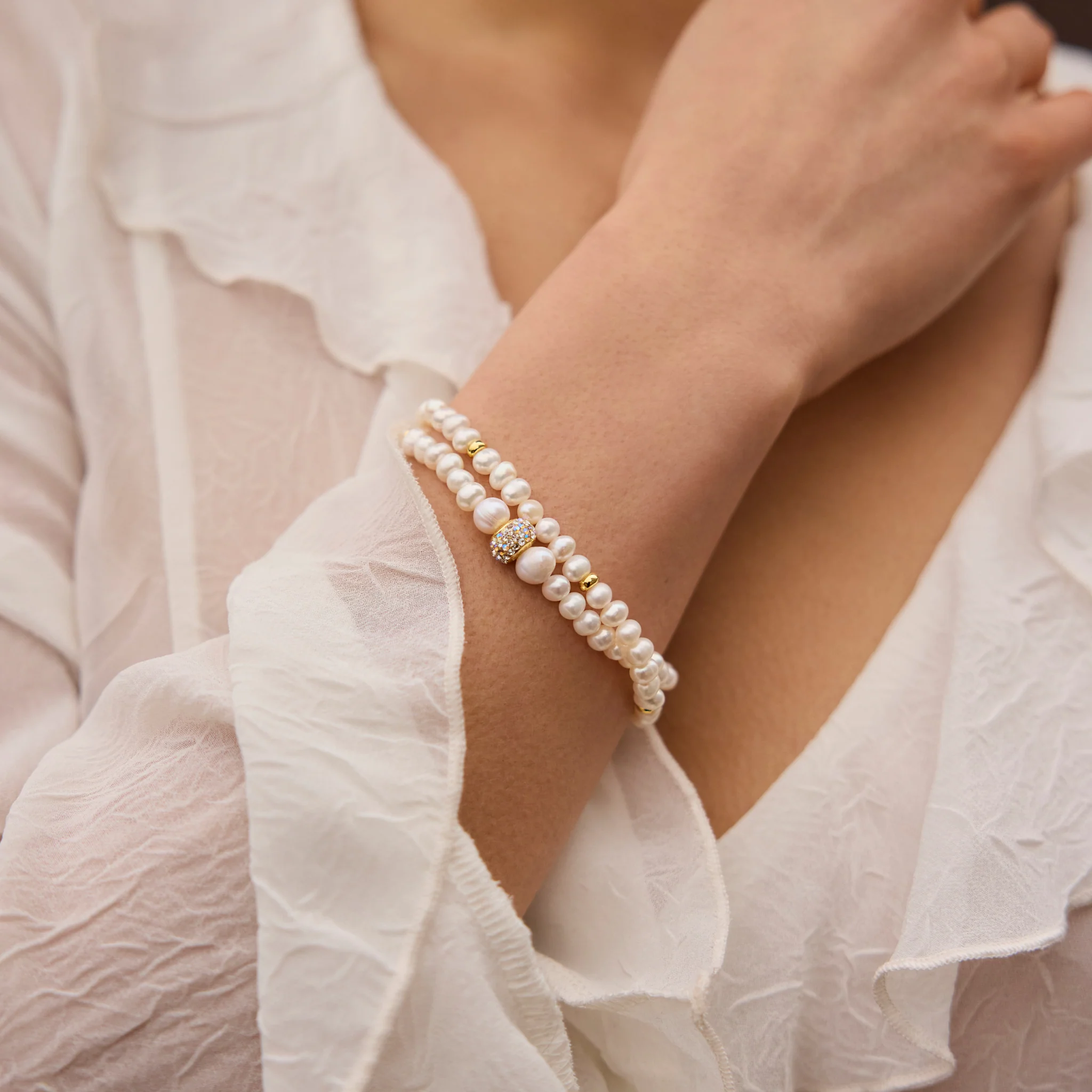Sea Salt Pearl Wrap Bracelet