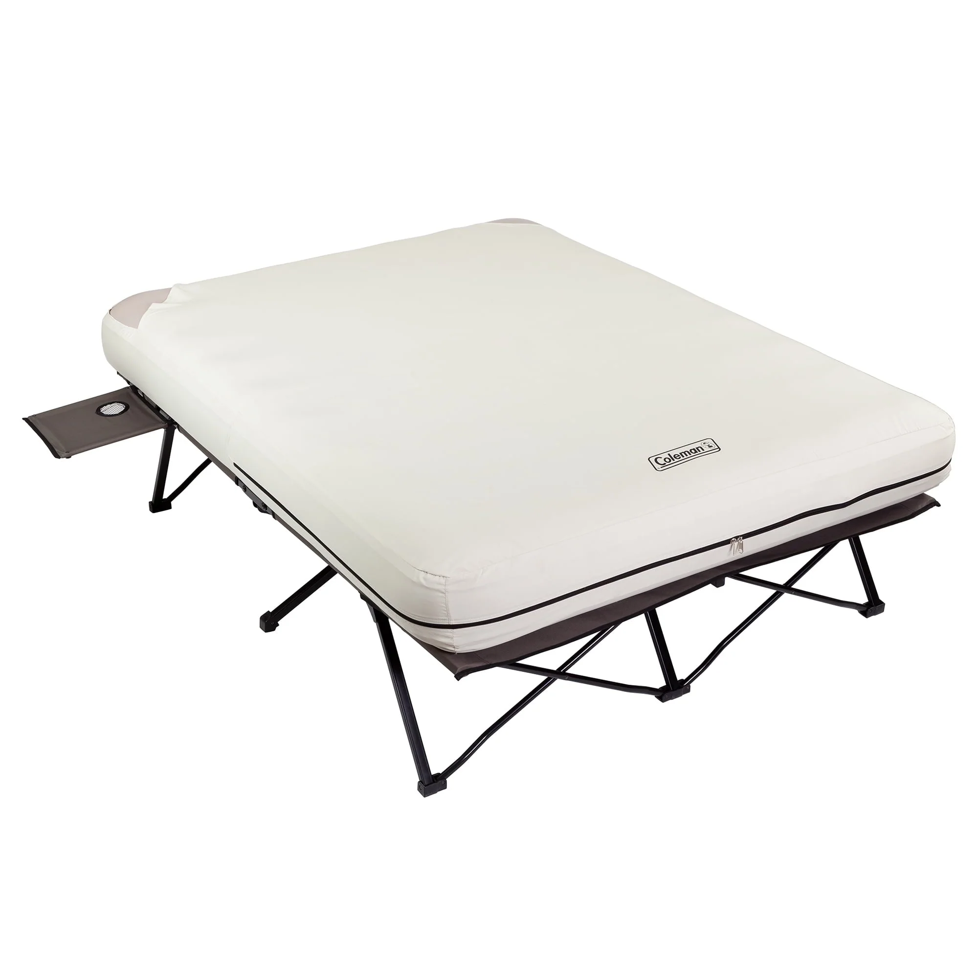 Coleman Cot and Thick Queen Air Mattress Combo Side Tables, Pump Included - Image 4