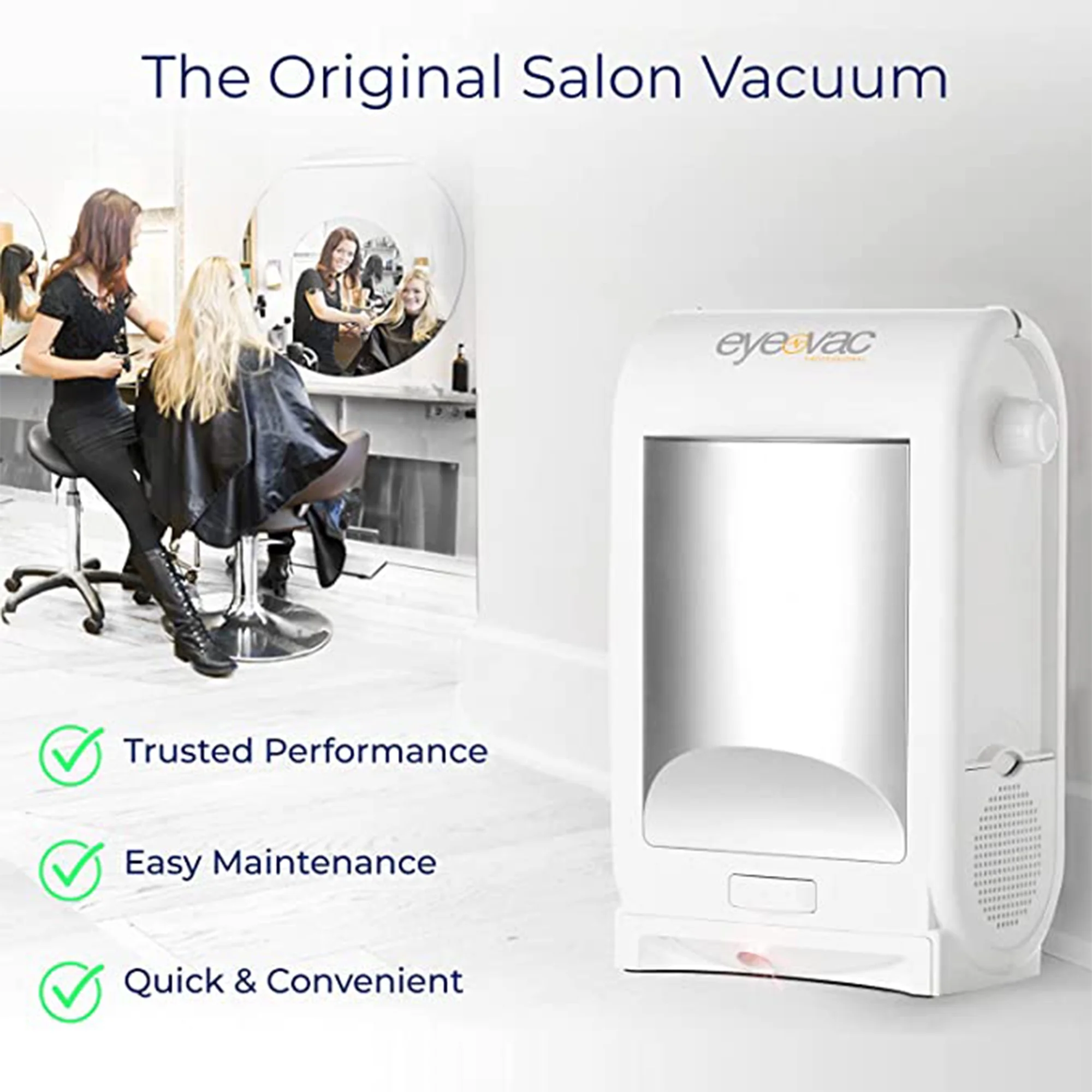 EyeVac Touchless Electric Stationary Pet Vacuum Hard Floor Cleaner, White - Image 3
