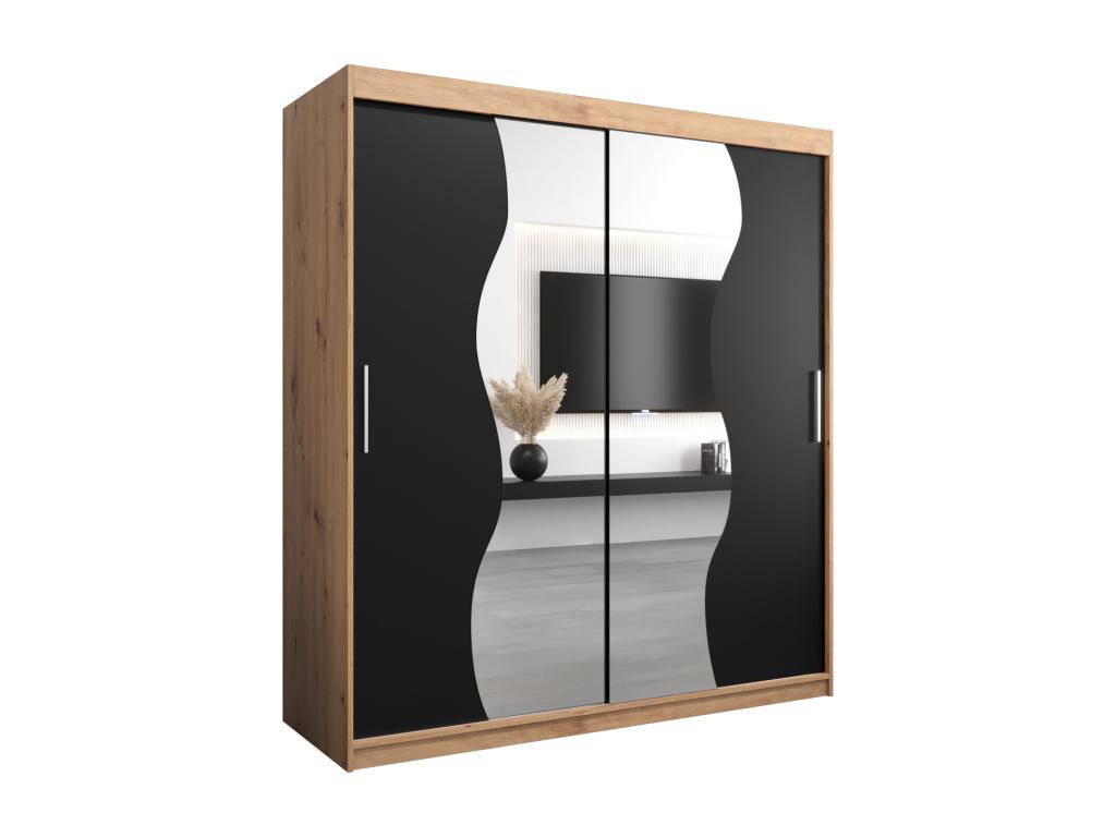 ARMARIO MADRYT DE PUERTAS CORREDERAS 200/180/62 2 puertas (artisan/negro)