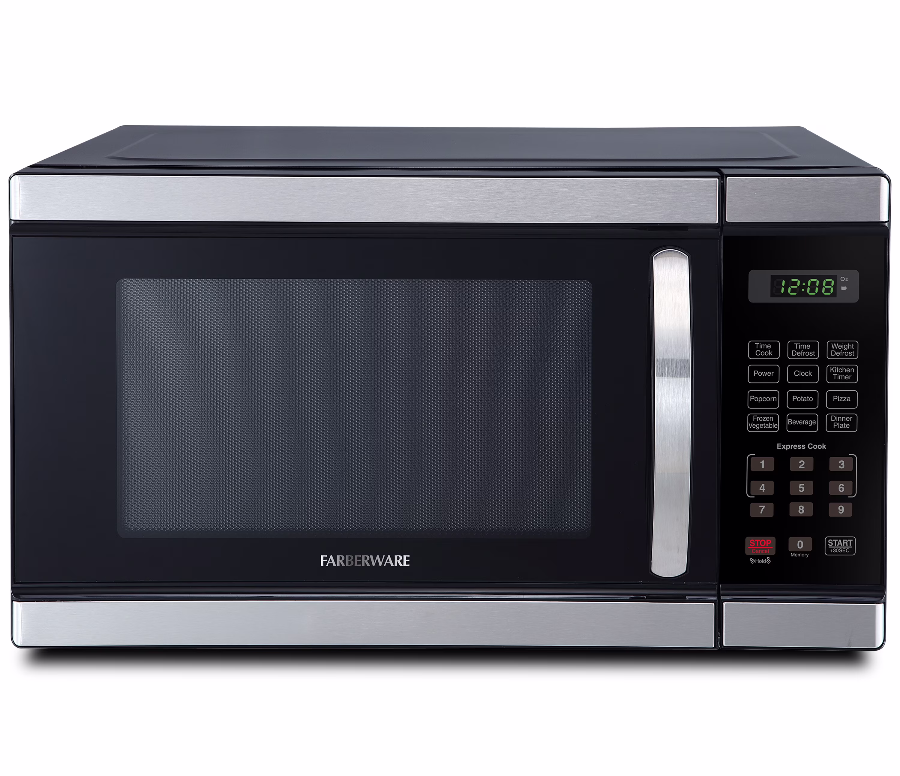 Farberware FMGZ09BKA 0.9 Cu. Ft. Microwave Oven, 900W, Digital Control, LED Display, 6 Cooking Presets, Black