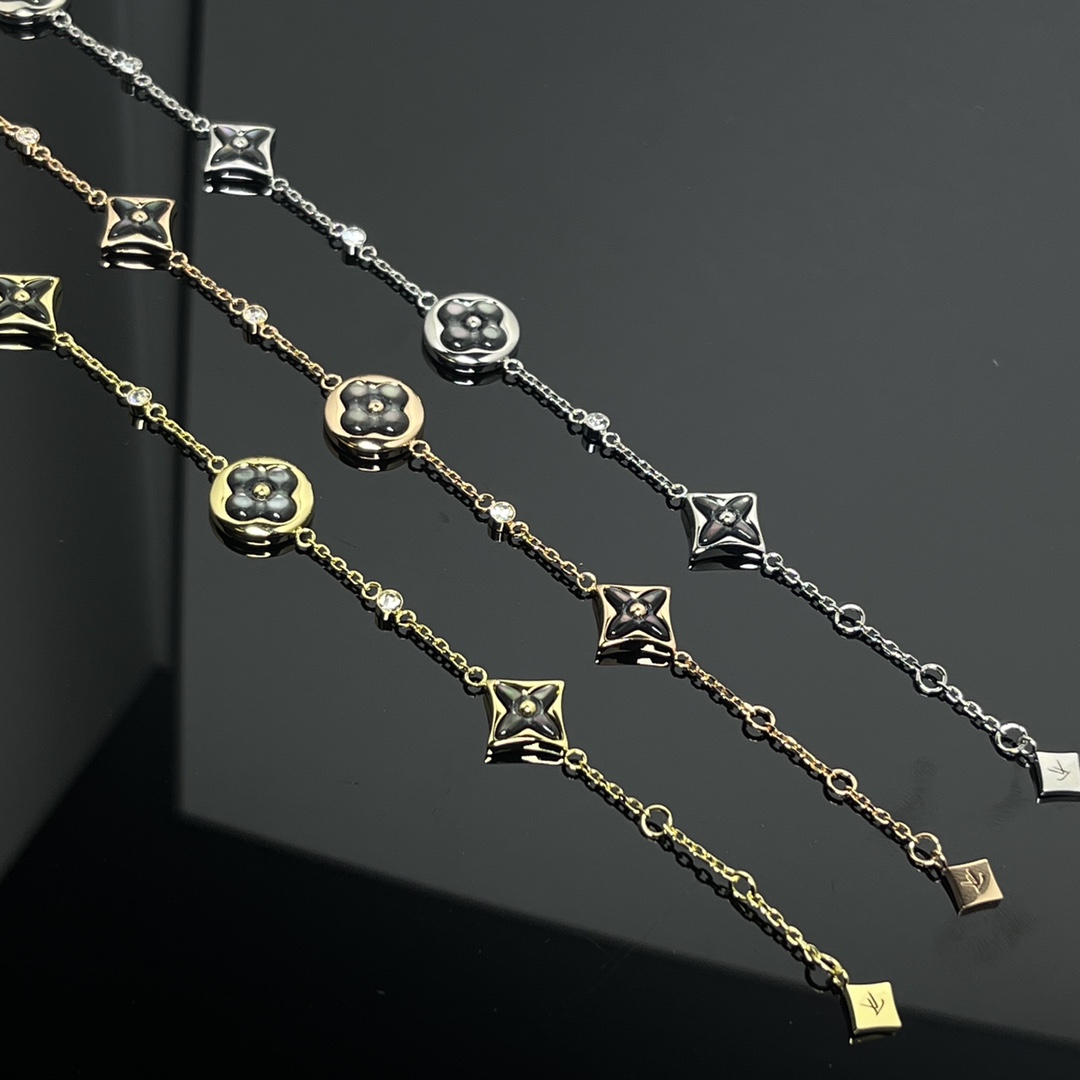 Louis Vuitton 4 Motifs Grey Mother of Pearl Color Blossom Bracelet - Original Replica Club