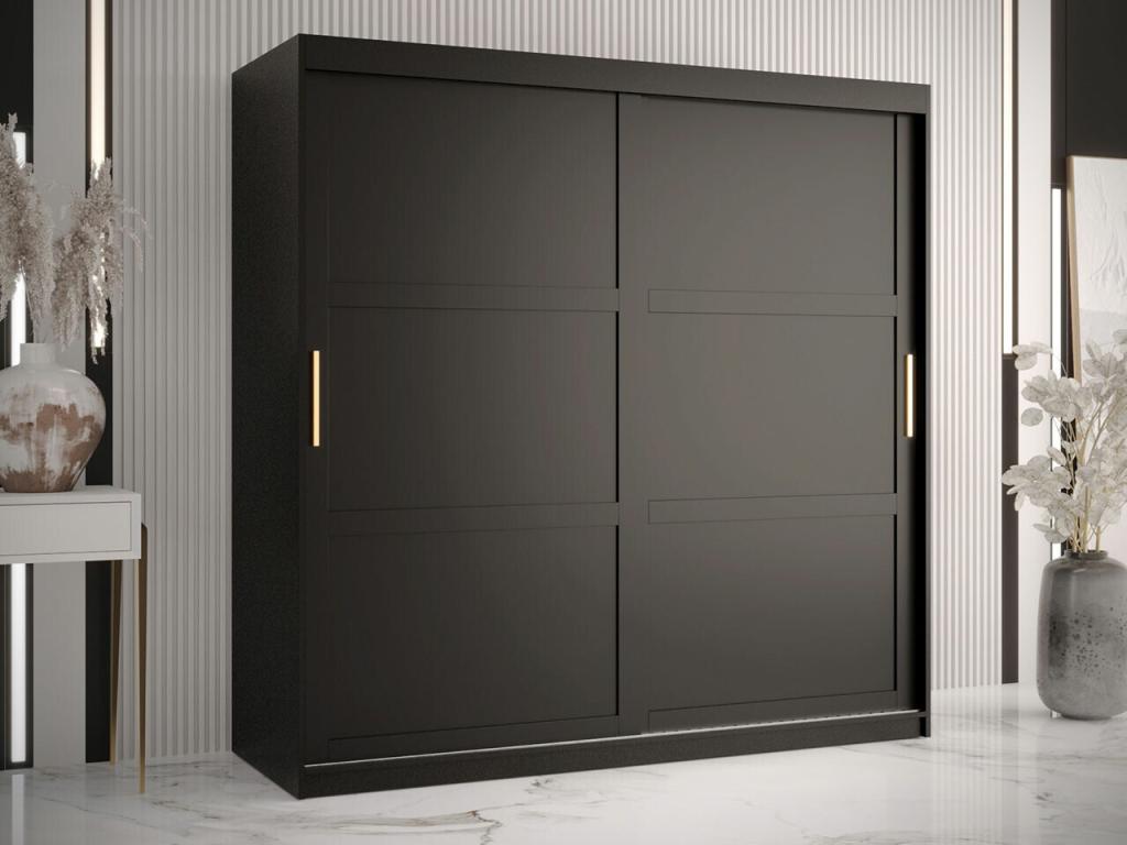 Armario Hominor G113 - Negro - 200x180x62cm - Puertas de armario Correderas