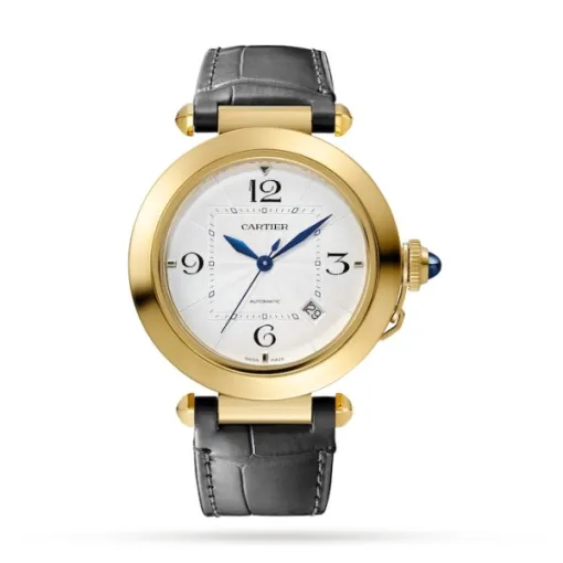 Cartier Pasha de Cartier Men Automatic Silver Alligator Watch WGPA0007