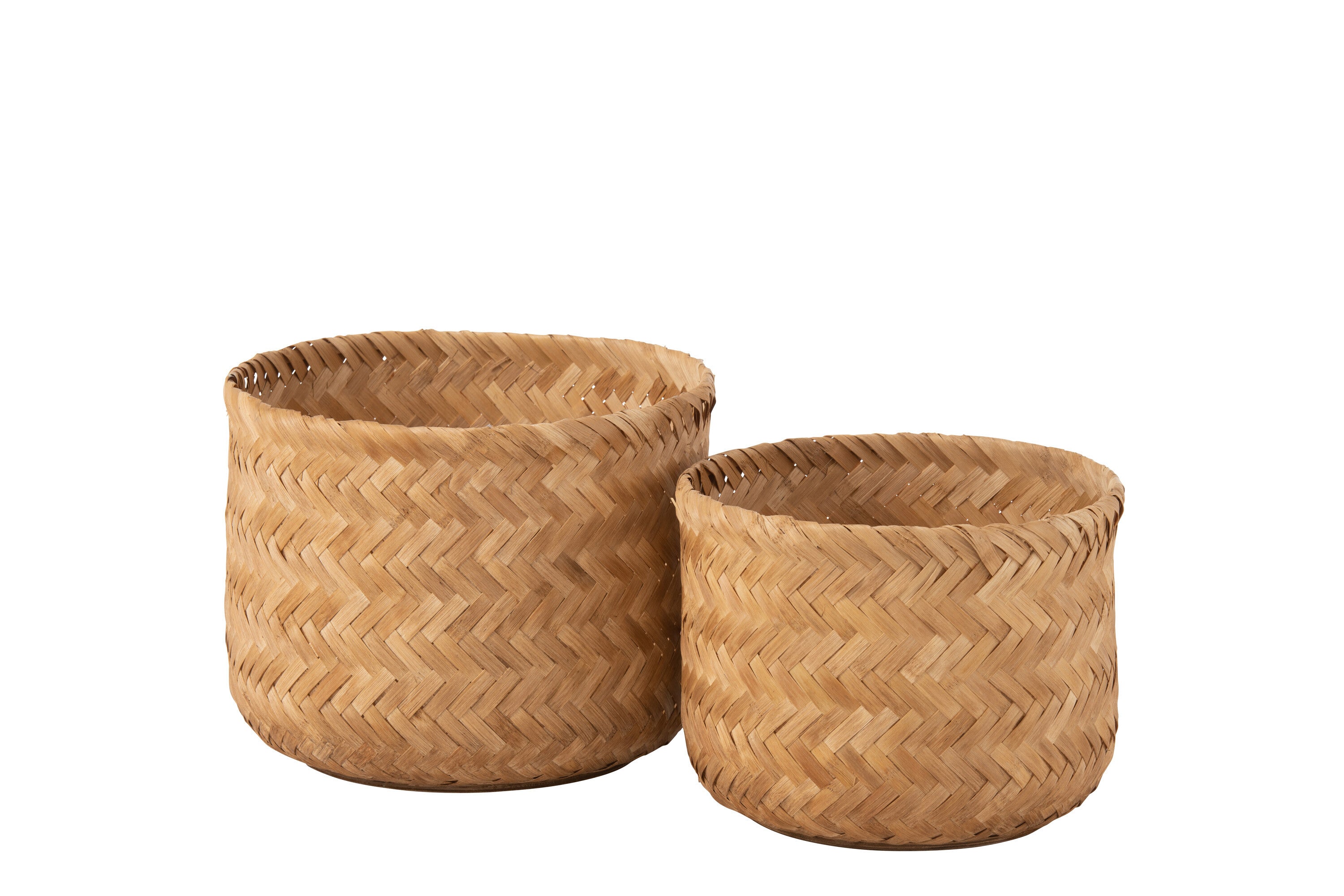 J-Line set van 2 mand - bamboe - naturel