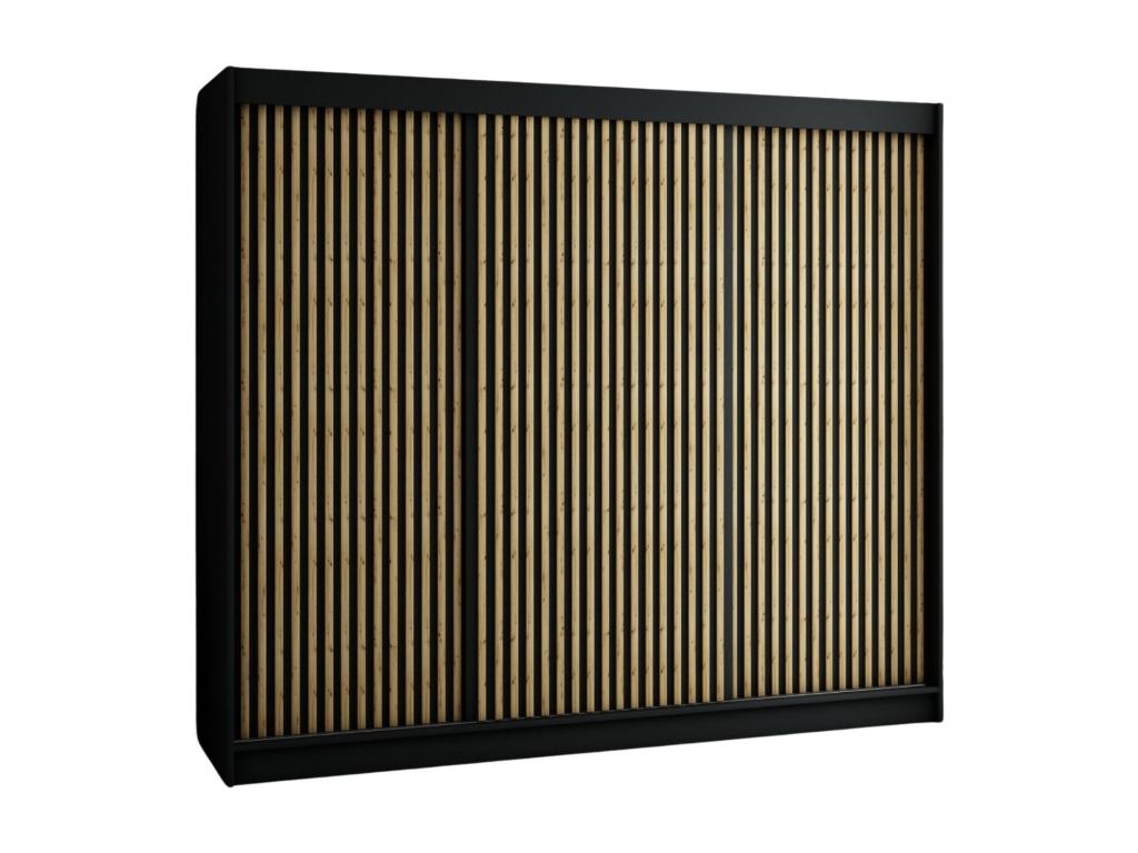 ARMARIO Nestleare 1 DE PUERTAS CORREDERAS 200/250/62 3 puertas negro/negro/artisan