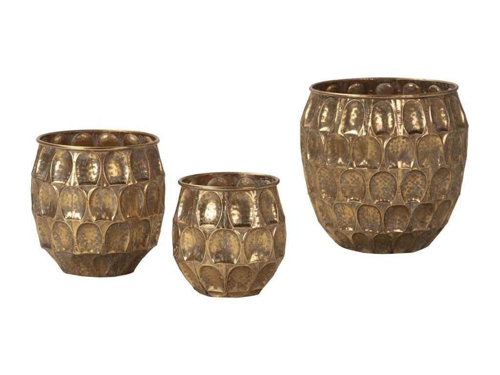 Set 3 Maceteros Metal 38x38x37 30x30x29 23x23x24cm