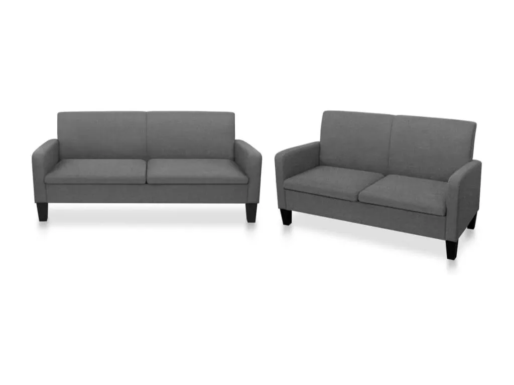 Set de sofás de 2 piezas tapizados en tela gris oscuro con diseño contemporáneo GZ6954610
