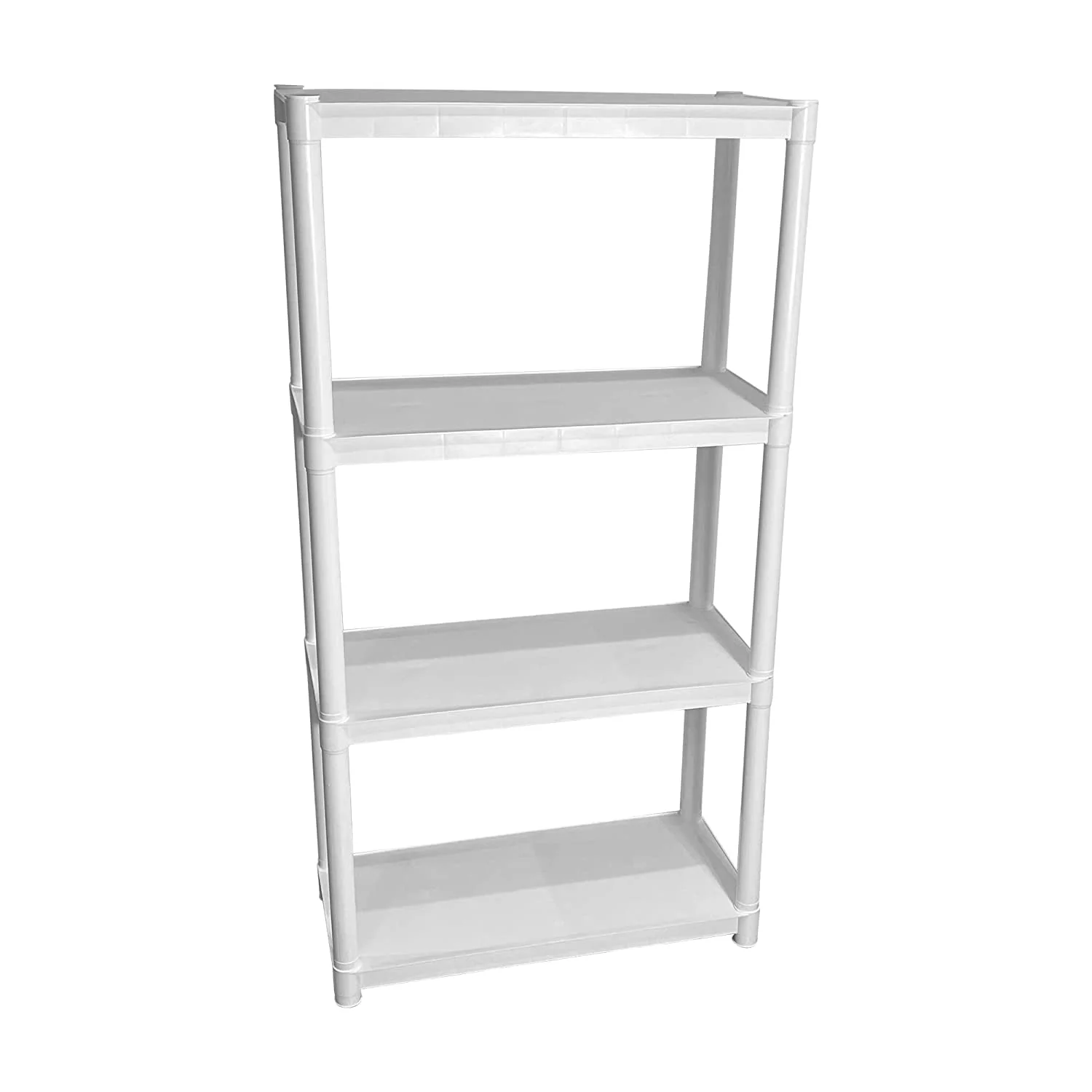 Juggernaut Storage 30"W x 14"D x 57.5"H 4-Shelf Plastic Garage Shelves, White - image 1