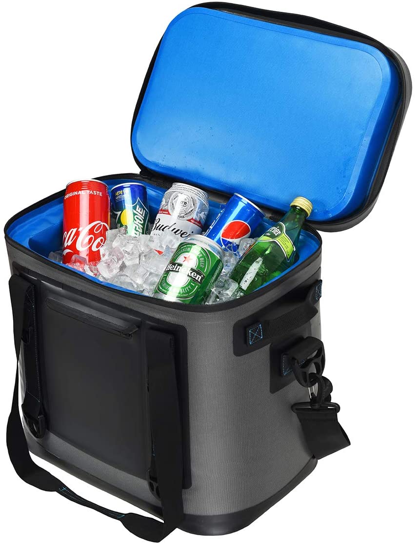 30-Can 21 QT Insulated Soft-Sided Cooler Bag, Dark Grey - Image 2 30-Can 21 QT Insulated Soft-Sided Cooler Bag, Dark Grey - Image 2