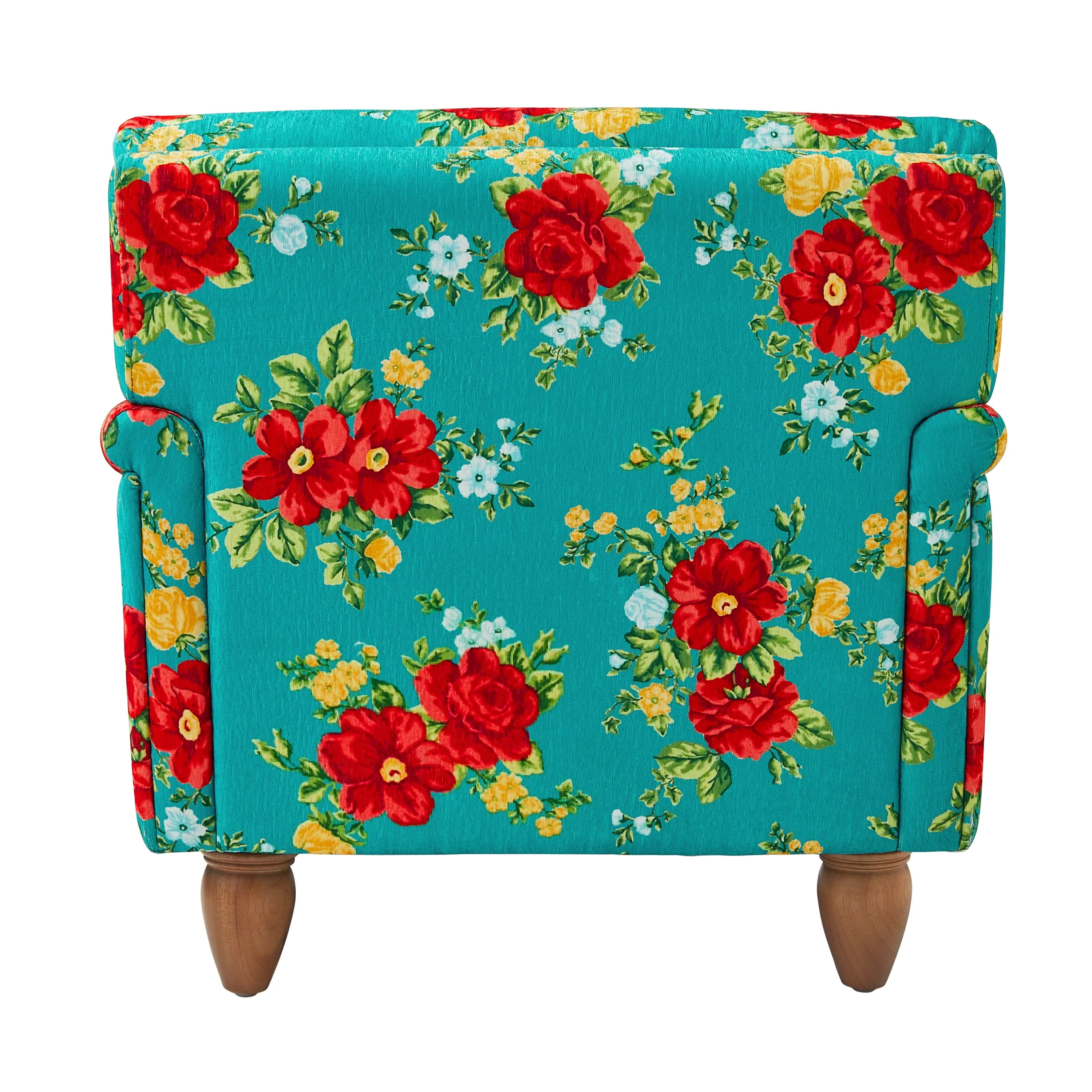 The Pioneer Woman Vintage Floral Low Back Fabric Accent Chair, Teal - Image 4