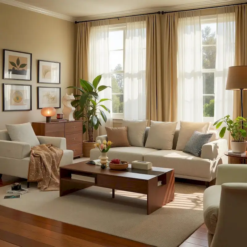 Contemporary Deep Seat Sofa with Cushions, Elevated Legs, Cozy Living Room Seating, Ideal for Apartments