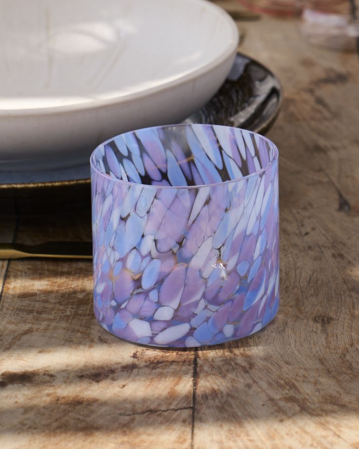 Joia Glas klein drops blau lila