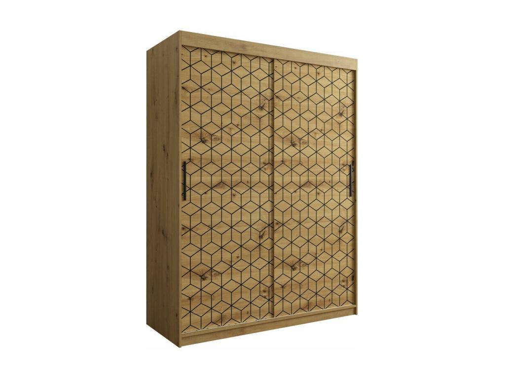 Armario Homelyvo 282 - Roble Artisan - 200x150x62cm - Puertas de armario Correderas