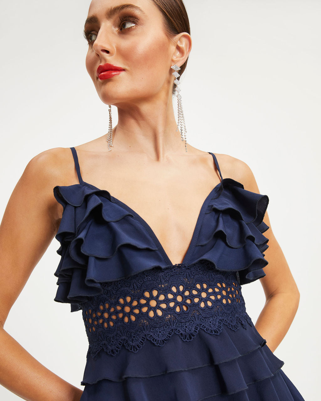 Beautiful Surprise Tiered Ruffle Maxi Dress - Navy - Se7enfashion