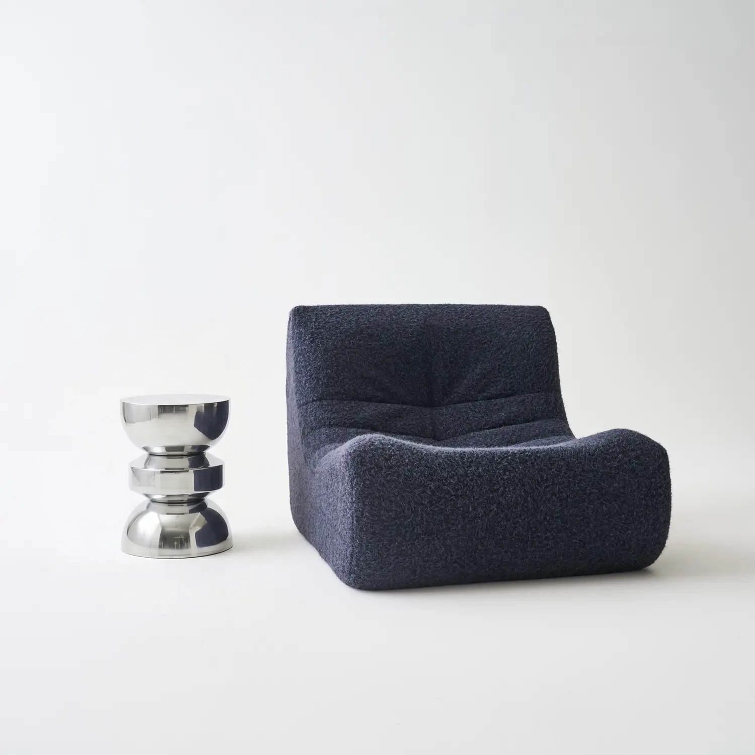 Assa - Mesa auxiliar, mesa de sofá, mesita de noche de acero inoxidable, Ø32 x H43,5cm