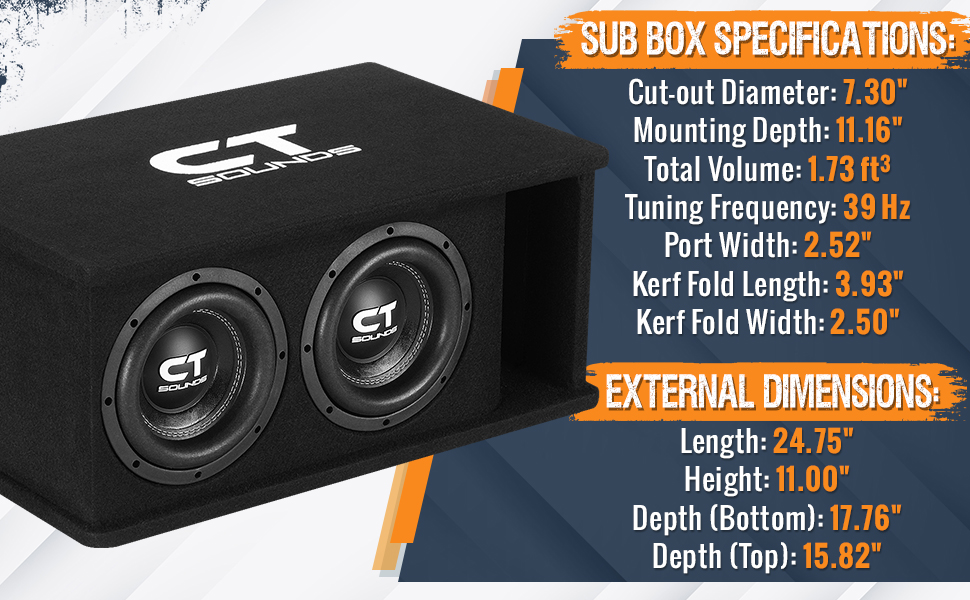 dual 8-inch loaded subwoofer box