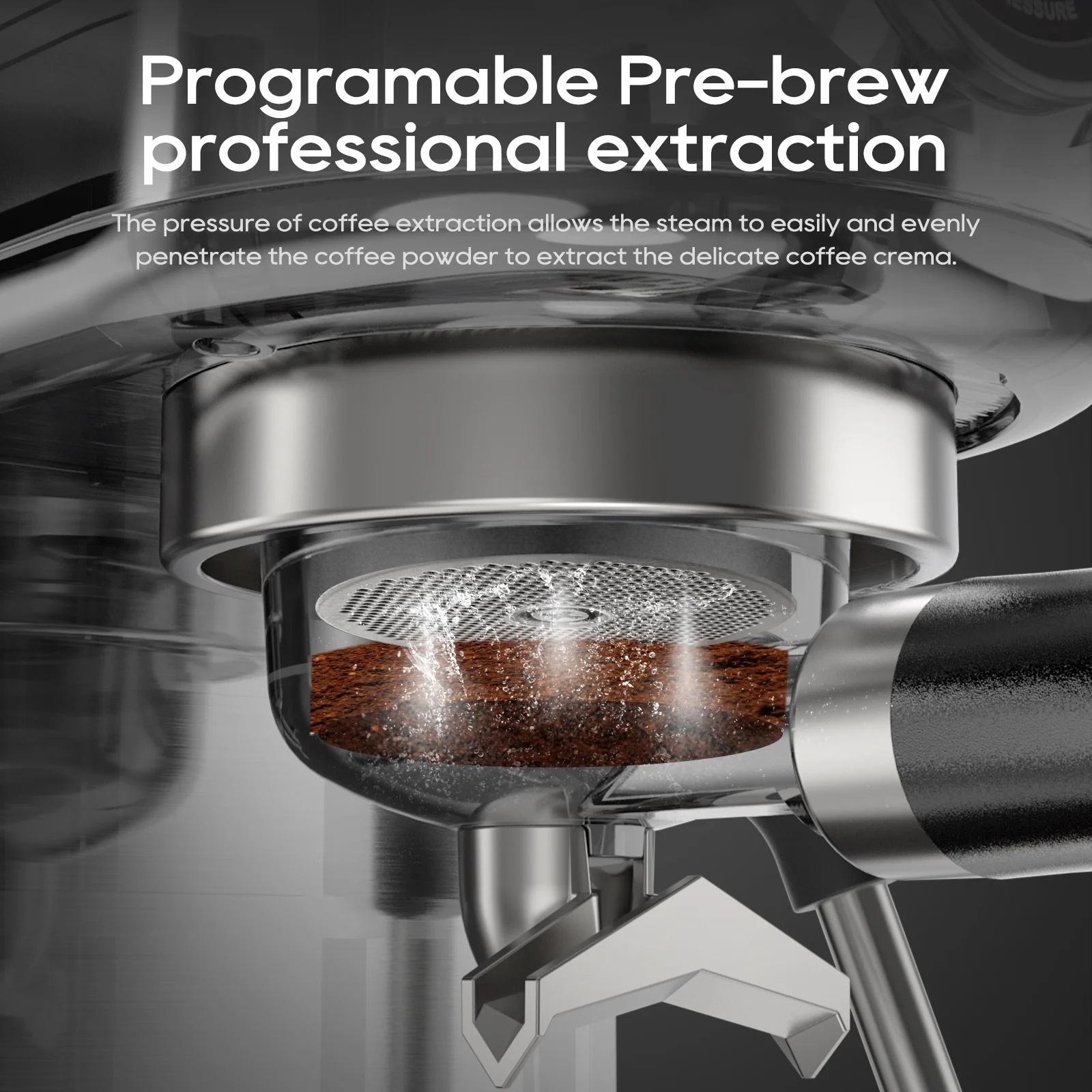 HiBREW 20 Bar Semi Automatic Espresso Machine for Home, Stainless Steel Coffee Maker with Steam Wand H10B - Image 3