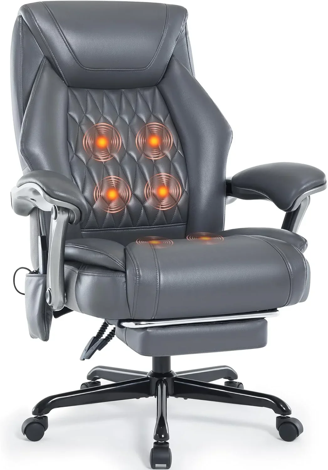 Massage Office Chair with Heating and Footrest Ergonomic Executive Reclining Office Chair