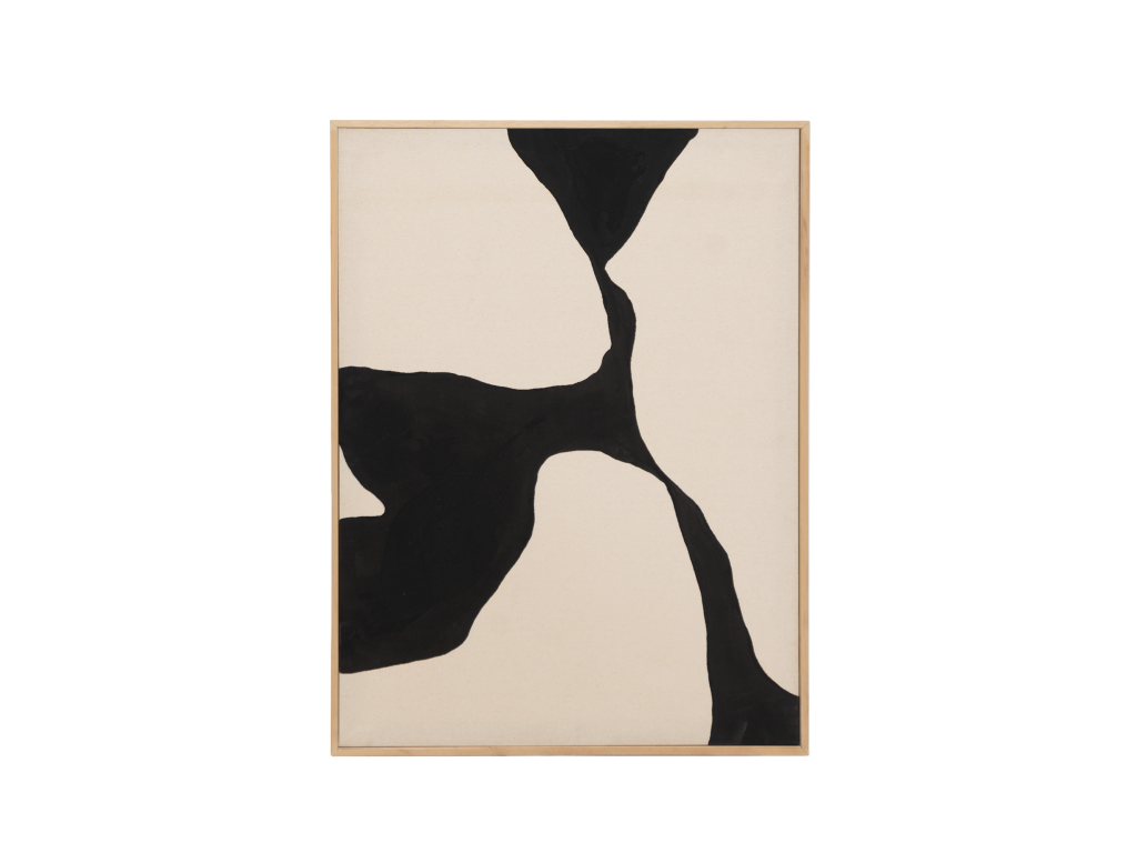 Cuadro decorativo sobre lienzo de algodón con marco de madera negro pintado artesanalmente con pintura al oleo de 60x80cm - MISIA - Hogarmagic