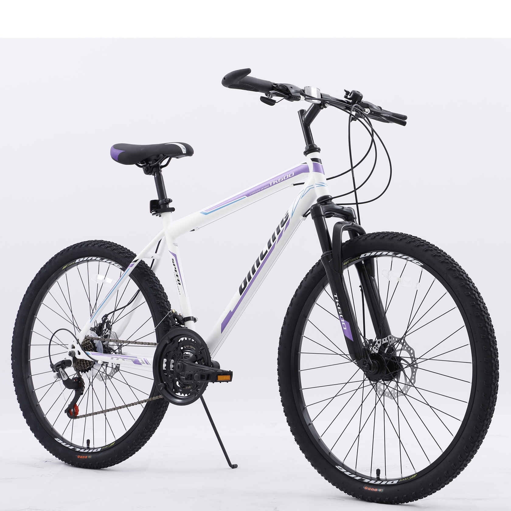 Dinling Hybrid Bike for Men and Women, Shimano 21-Speed, 26 Inch Mountain Bike Purple - Image 3