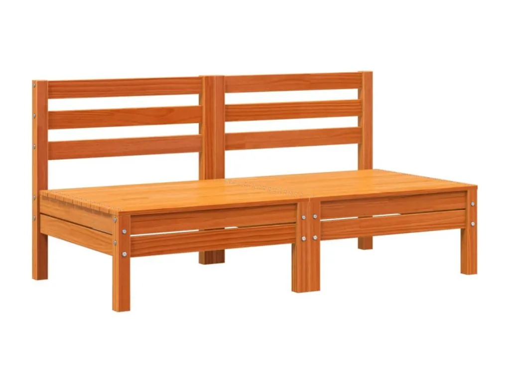Sofás de jardín sin reposabrazos 2 uds Decocasaes macizo marrón cera mzfz05114