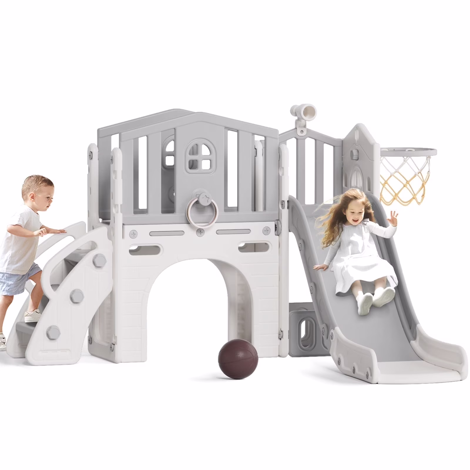 Korimefa 11-in-1 Toddler Slide Set with Golf, Basketball Hoop, Kids Slide for Toddlers Age 1-4, Climber Slip and Slides, Baby Outdoor Toys - Image 11