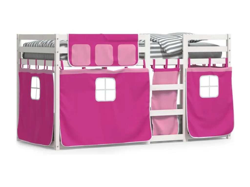 Luxmbls Litera con cortinas Luxmbls maciza de Luxmbls rosa 80x200 cm HZIP91151