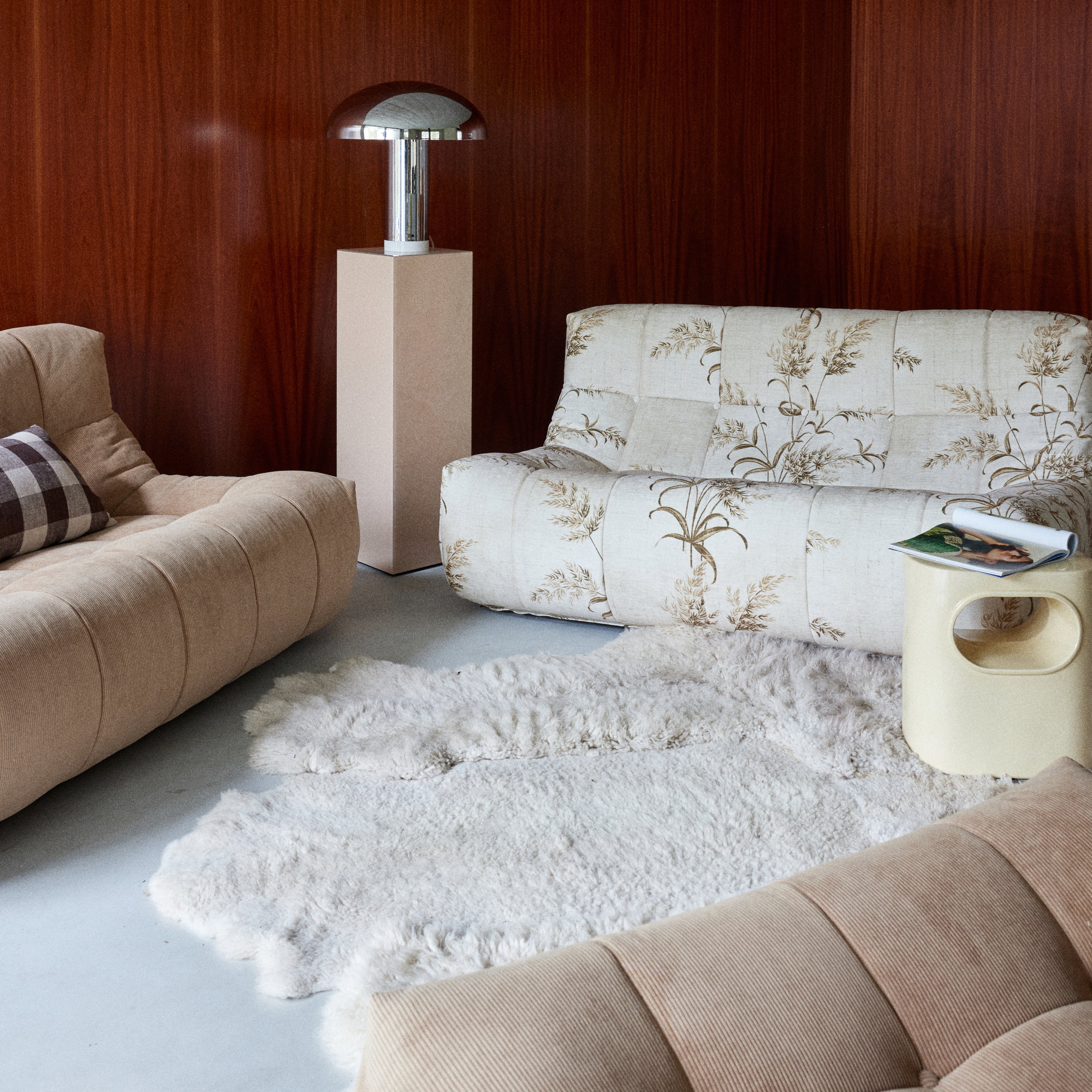 HKliving Lazy Lounge Fauteuil - Rib - Bruin