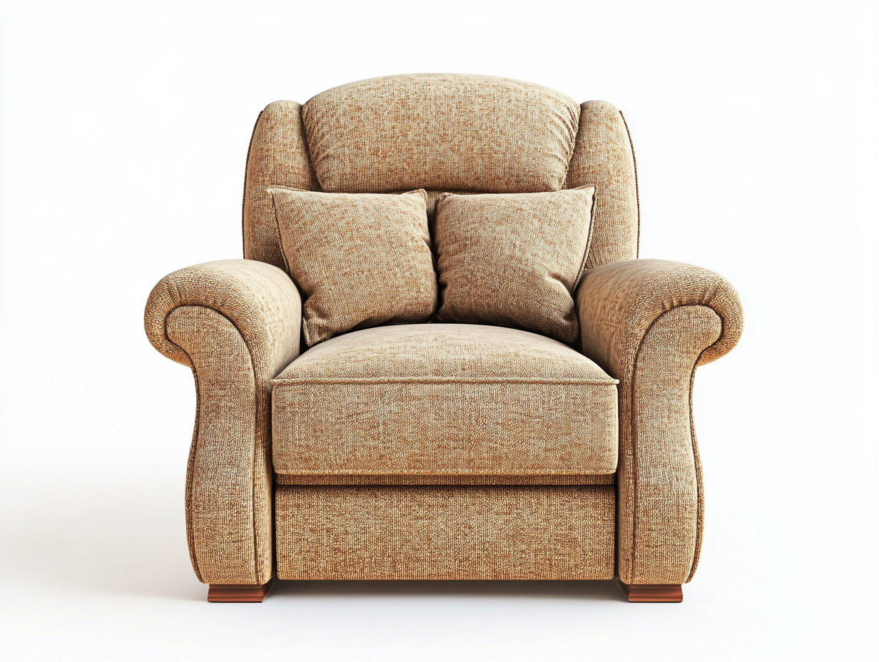 Sillón reclinable con función de elevación eléctrica, tapizado en tela beige, cómodo para sala de estar