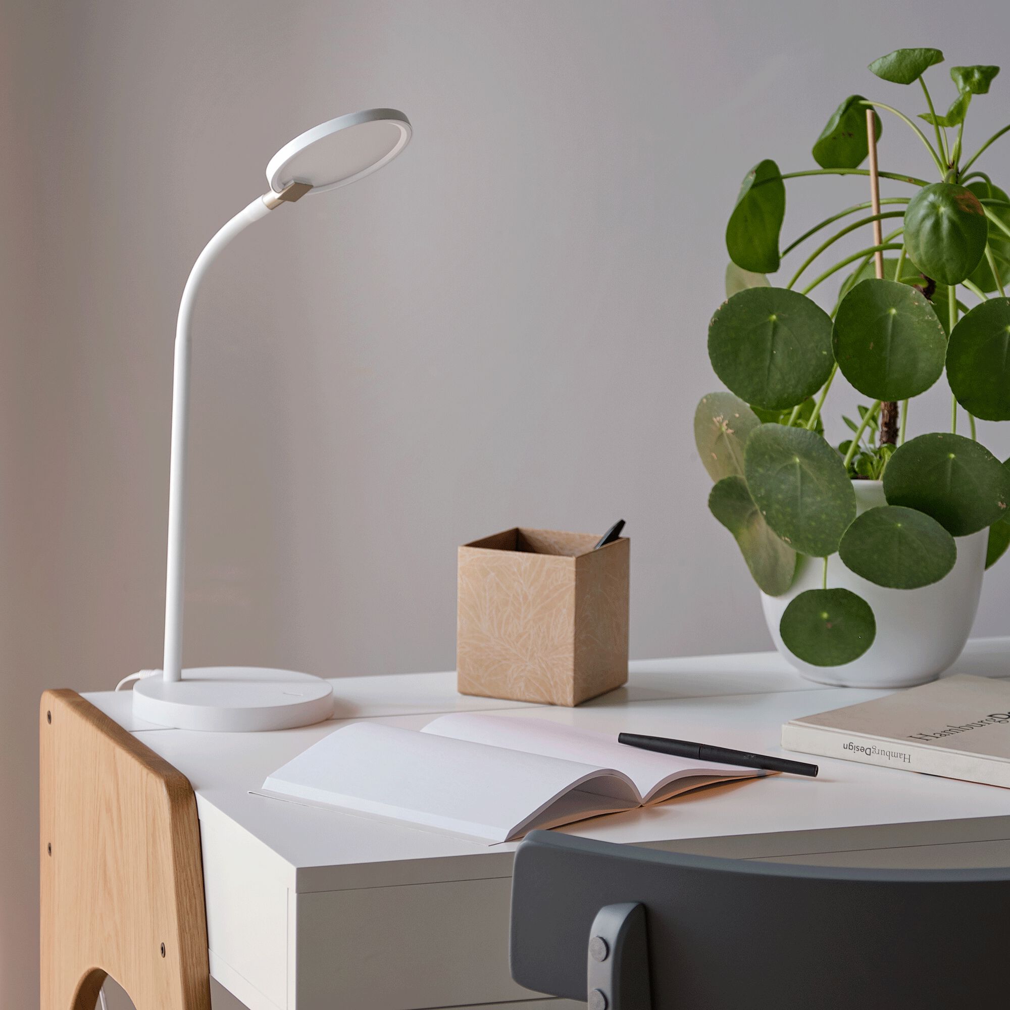SOLAR - Lampe de bureau avec variateur H31,50cm - blanc