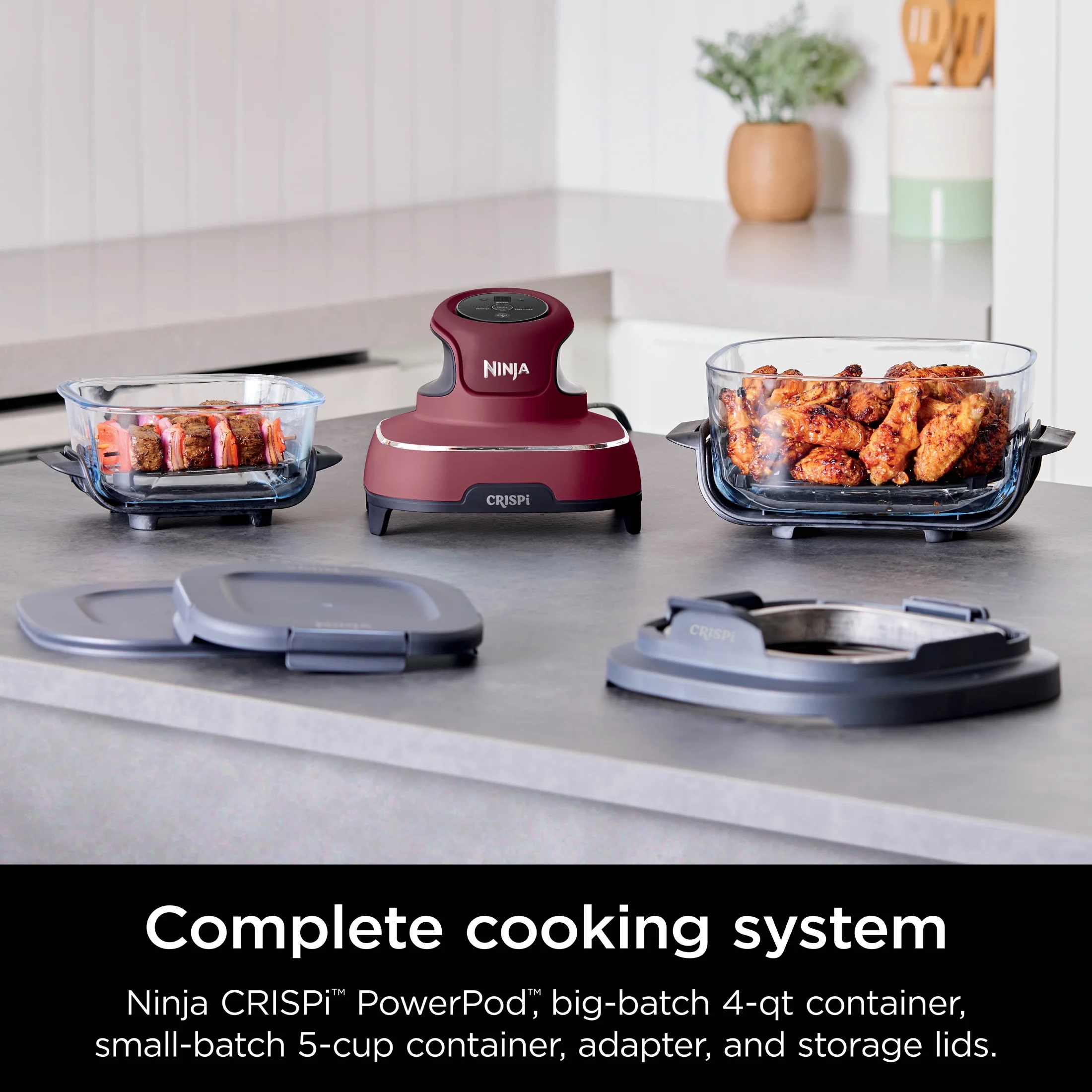 Ninja Crispi 3-in-1 Portable Glass Air Fryer Cooking System, 1500W, 4-Qt & 5-Cup TempWare Glass Containers with Storage Lids, Microwave, Freezer & Dishwasher Safe, White, FN100WH - Image 21