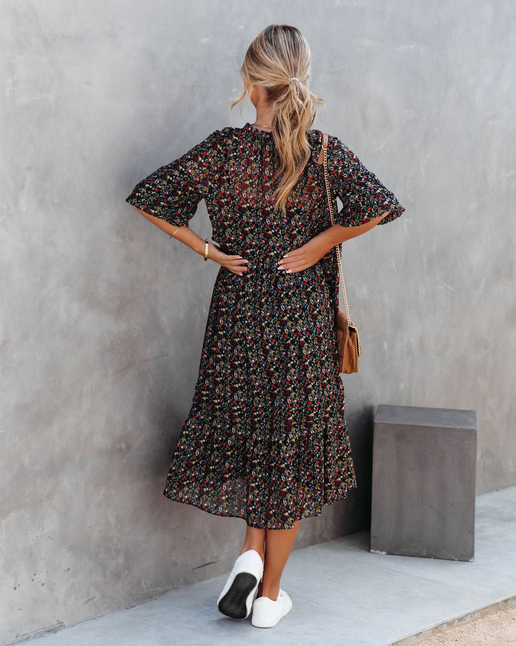 Sweetie Dear Floral Puff Sleeve Midi Dress - Se7enfashion