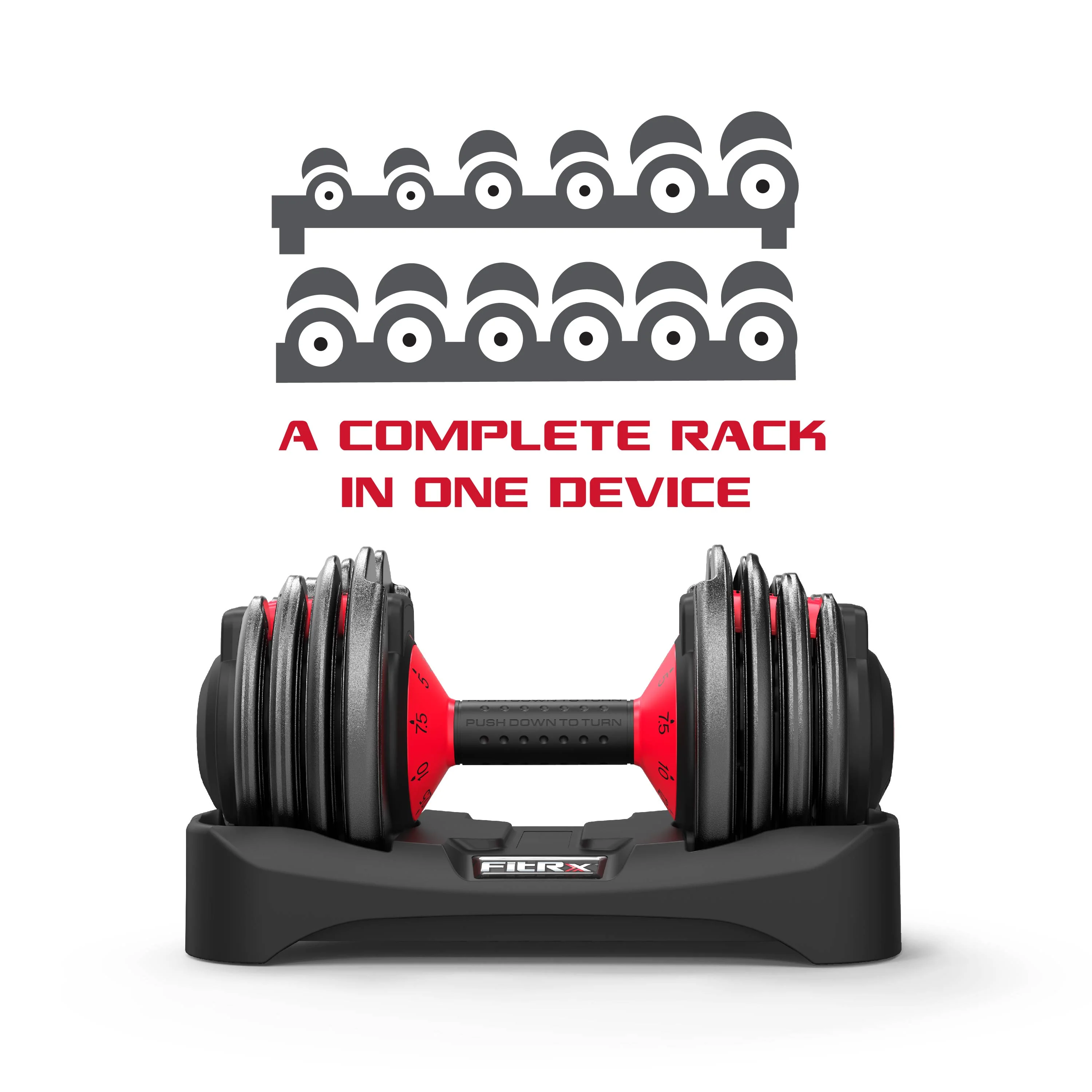 FitRx Adjustable Dumbbells 2-Pack, 25lb SmartBell Dumbbell Set with 9-in-1 Quick-Select Weights, 2.5lb Increments for Home Gym - Image 11