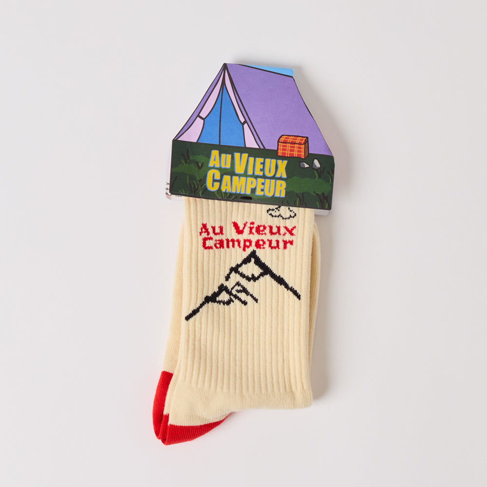 Au Vieux Campeur - Chaussettes Chaine Montagnes - Ecru