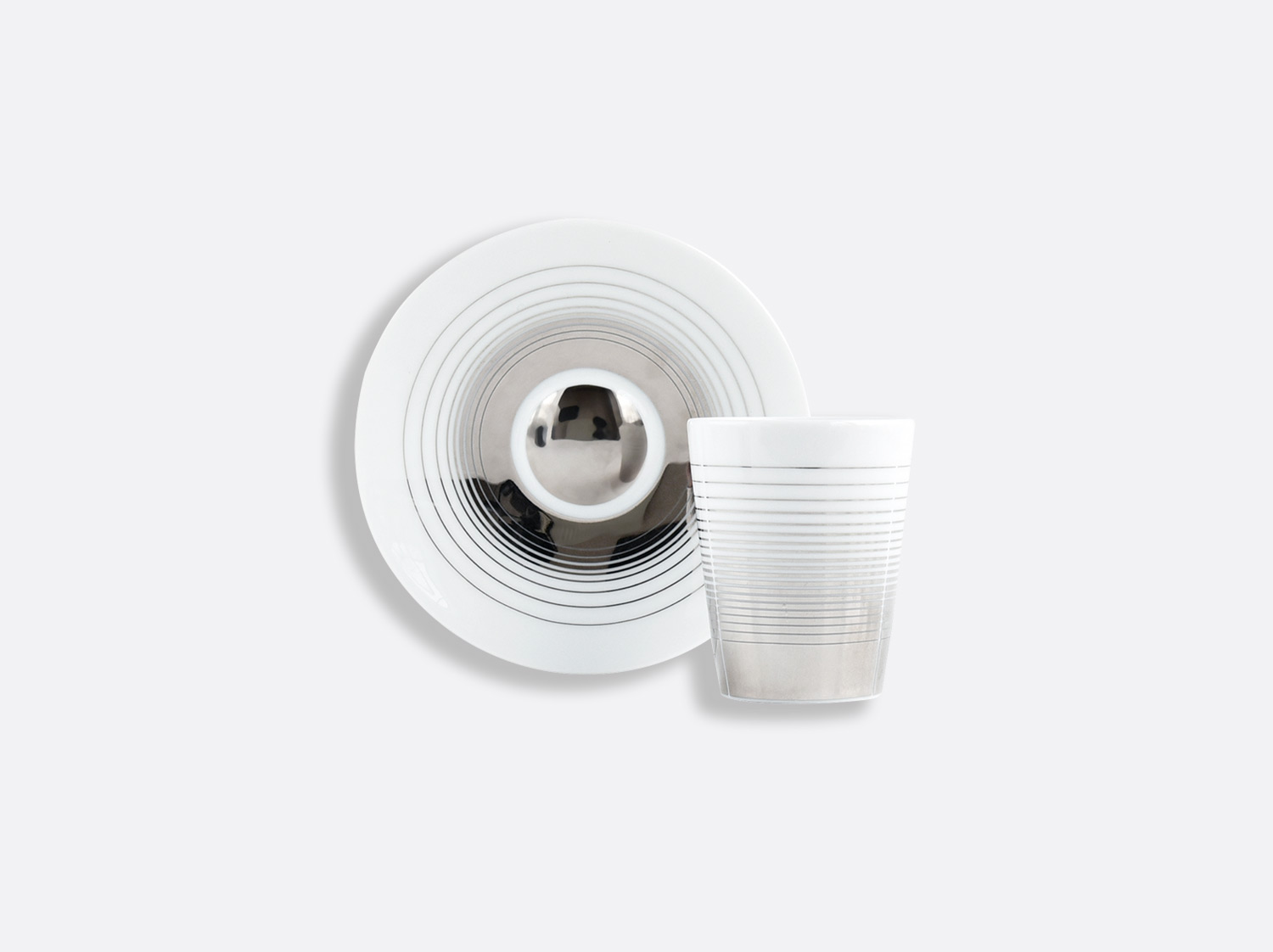 Coffret de 2 tasses et soucoupes café sans anse 7 cl