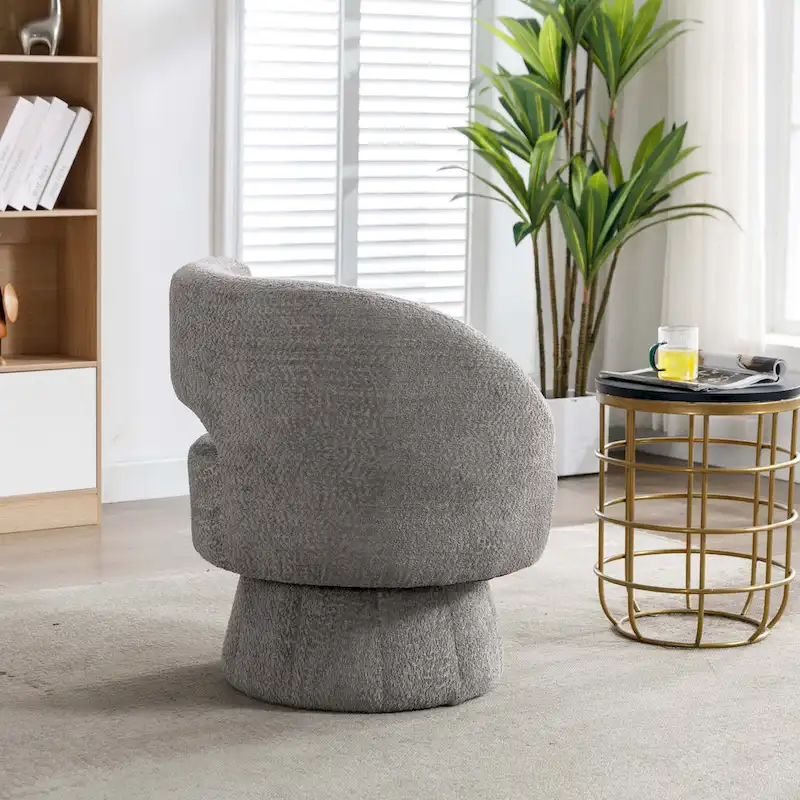 360-Degree Swivel Cuddle Barrel Accent Chairs with Plush Upholstery