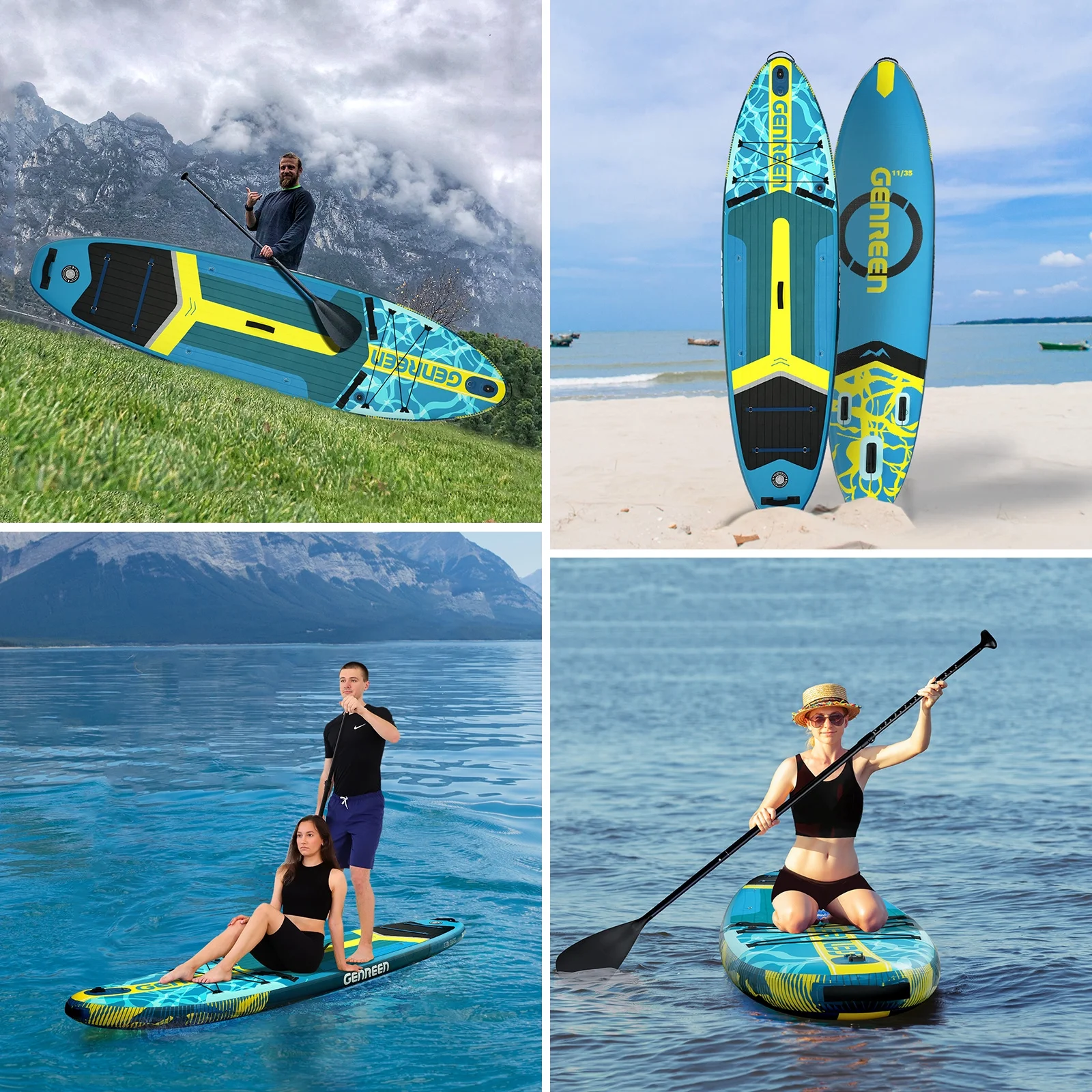 Genreen Inflatable Fishing Paddle Board 11" Stand up Paddle Board with Full SUP Premium Accessories - Image 6