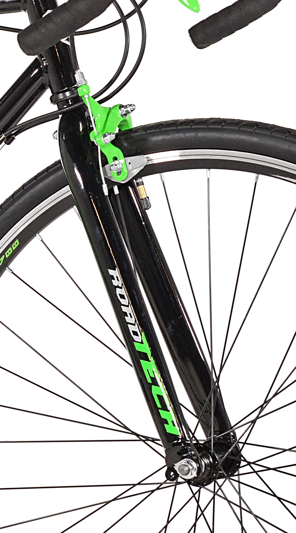 700c RoadTech Men's Bike, Black/Green - Image 3