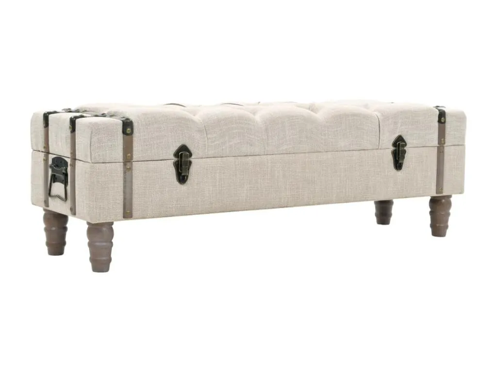 Banco de almacenaje madera maciza y acero 111x34x37 cm iwb3624699