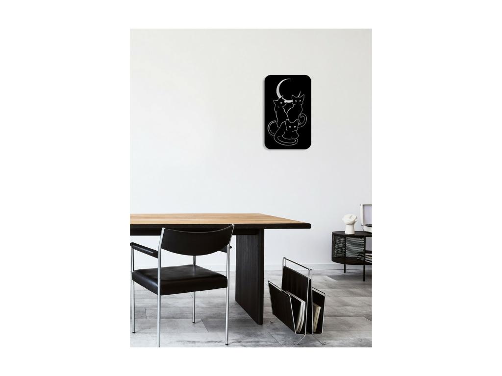 Decoración de Metal Gato 140, Negro, 35x0,15x56 cm, Hogarlujo