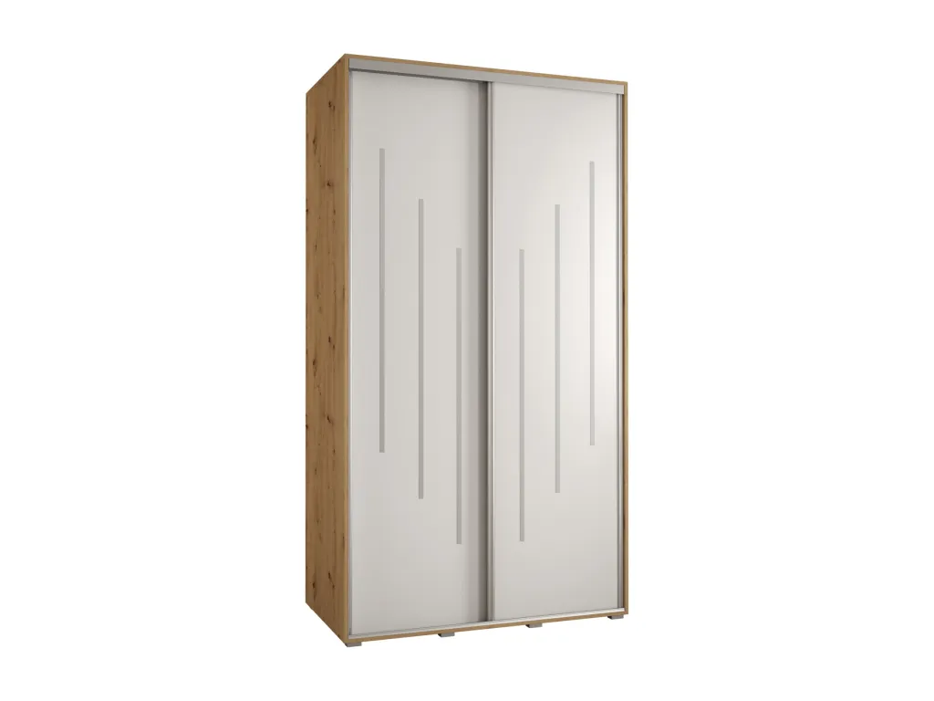 ARMARIO Patriciabaezcasa 8 DE PUERTAS CORREDERAS 235.2/140/60 2 puertas (Artisan/Blanco/Plata)