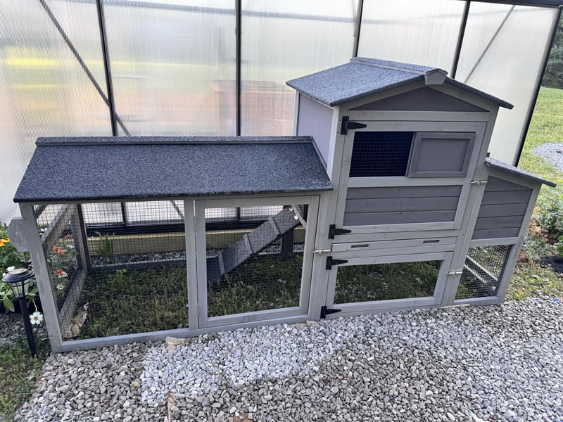 MEDEHOO 80" Mobile Chicken Coop with Wheels - Weatherproof Wooden Hen House, Outdoor Poultry Cage & Nesting Box Run, Expandable Design - Image 4