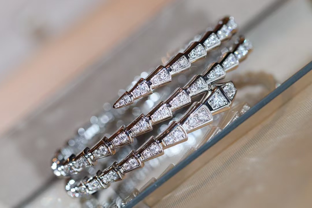 Bvlgari Serpenti Viper Bangle Bracelet - Full Diamond - Original Replica Club