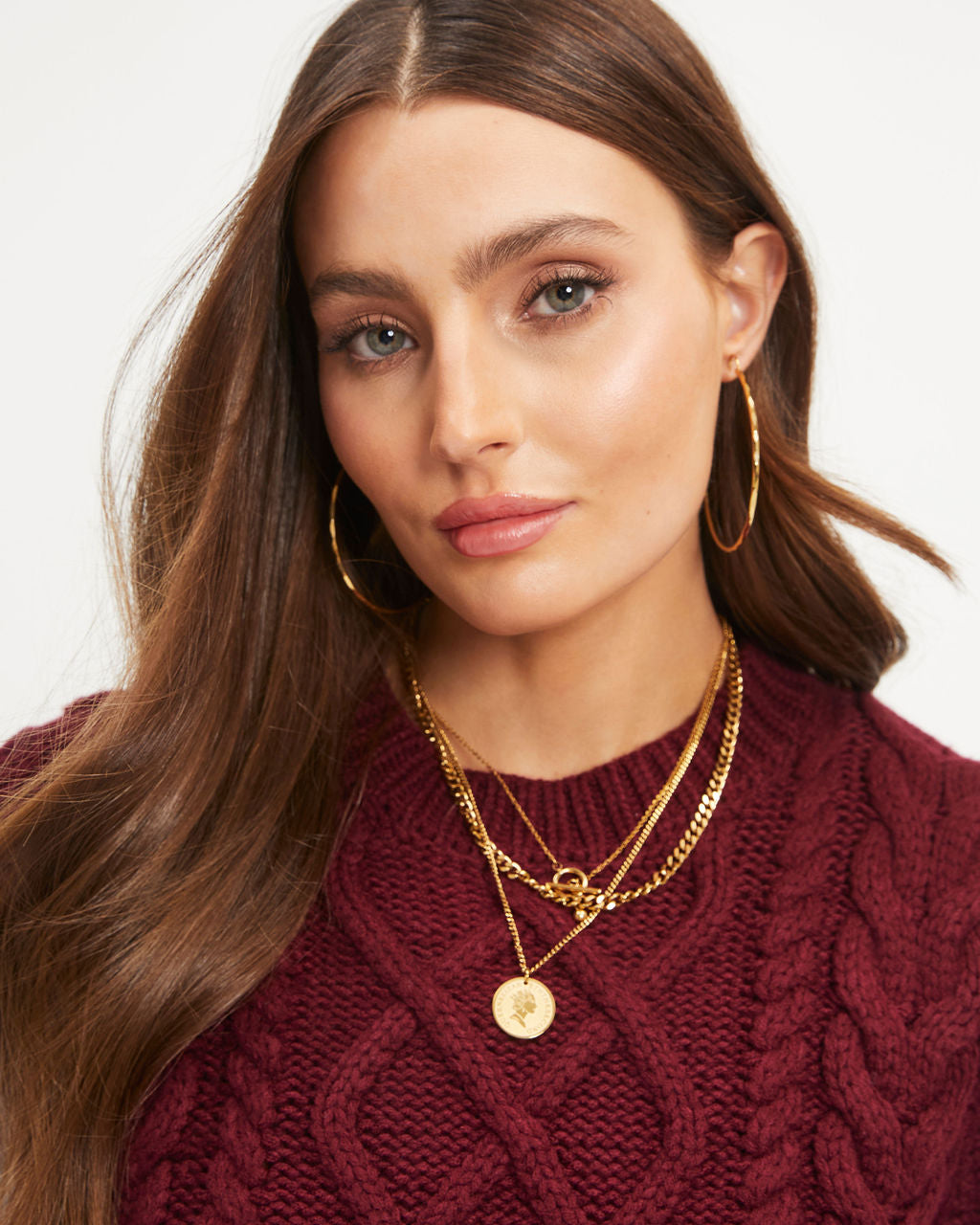 Carmine Contrast Knit Top - Burgundy - Se7enfashion