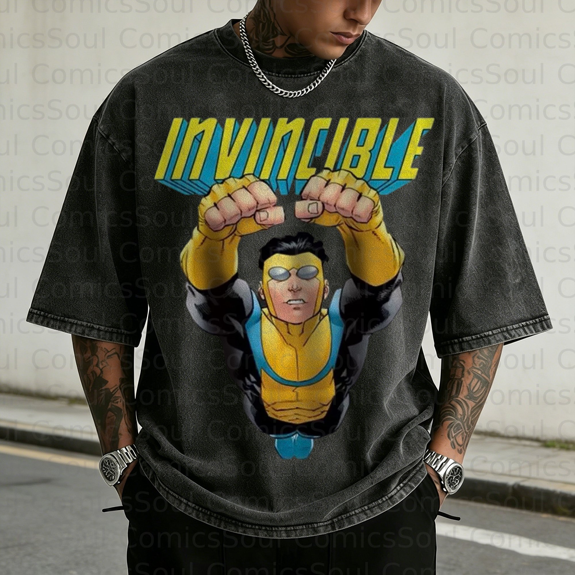 Unisex Anime Inspired Vintage Washed T-Shirt