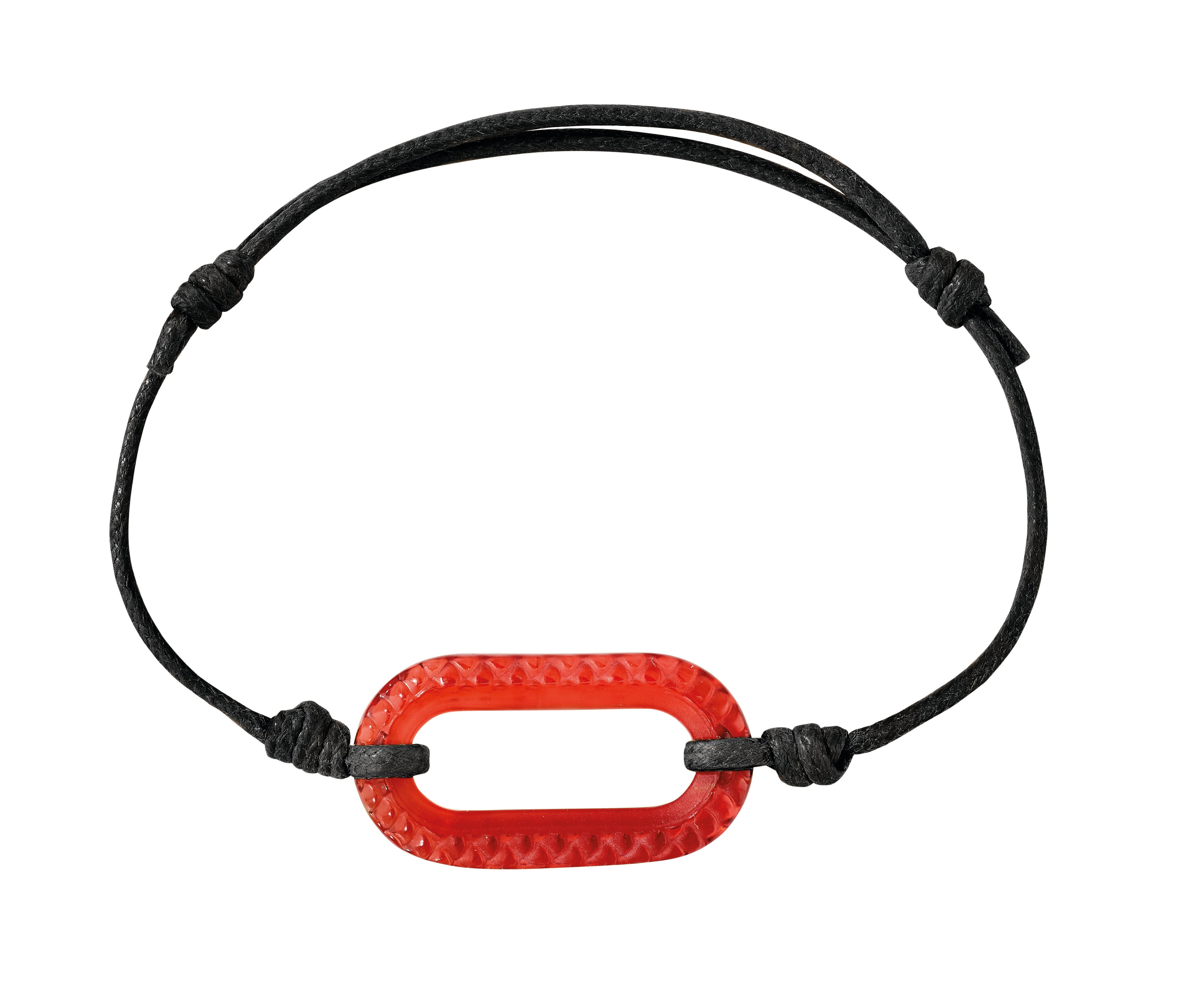 BRACELET CORDON EMPREINTE ANIMALE - CRISTAL ROUGE