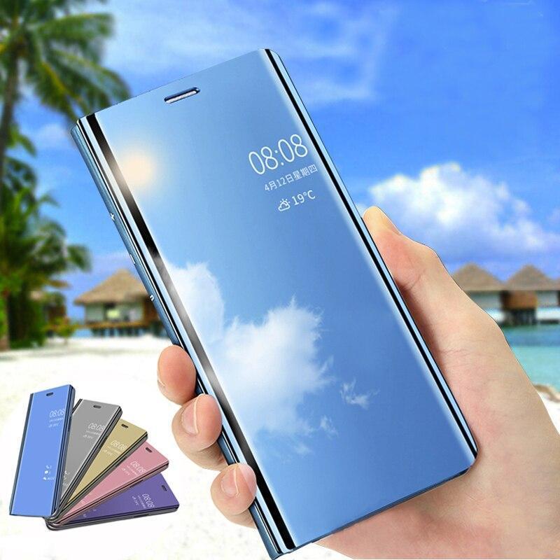 Luxury Mirror Flip Case Slim Clear View Smart Case For Samsung Galaxy Series