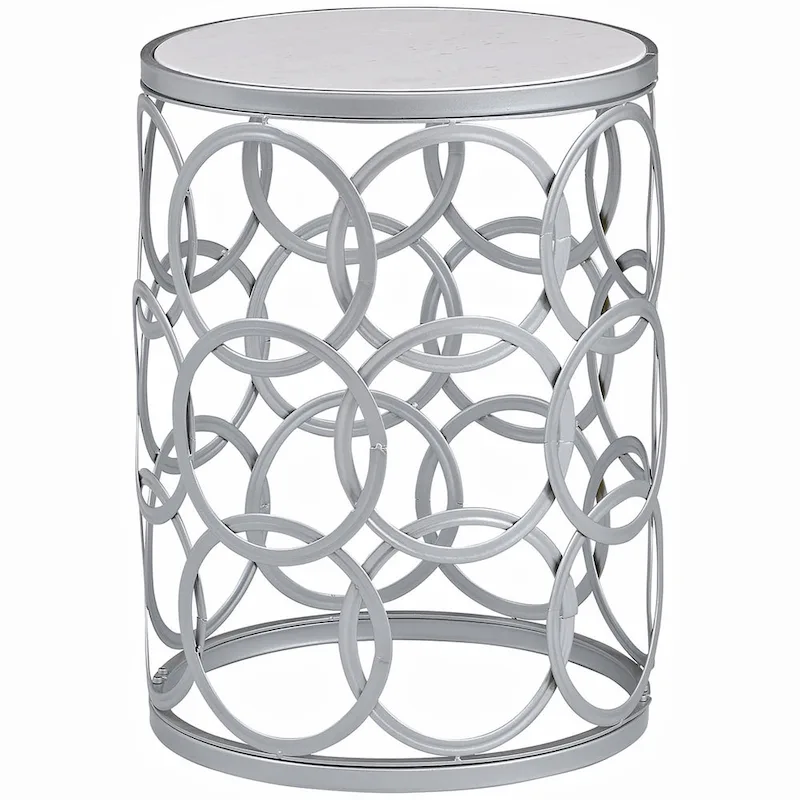 FirsTime & Co. Gilded Circles Iron Table - 16.75 x 16.75 x 22 in, American Design